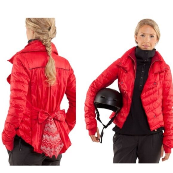 Lululemon RARE Pedal Power Blazer Jacket Rose Gold Lightweight Puff Down Zip Bow - Picture 1 of 16